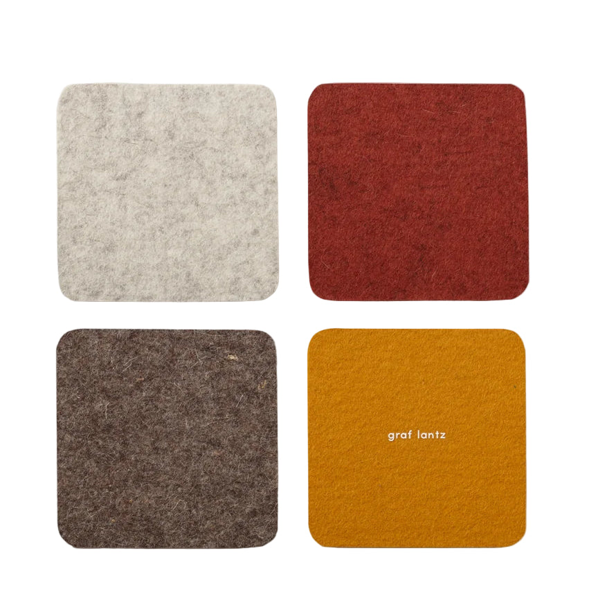Bierfilzl Merino Square Coaster | Multi 4pc Desert Sun