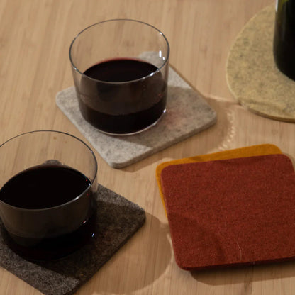 Bierfilzl Merino Square Coaster | Multi 4pc Desert Sun