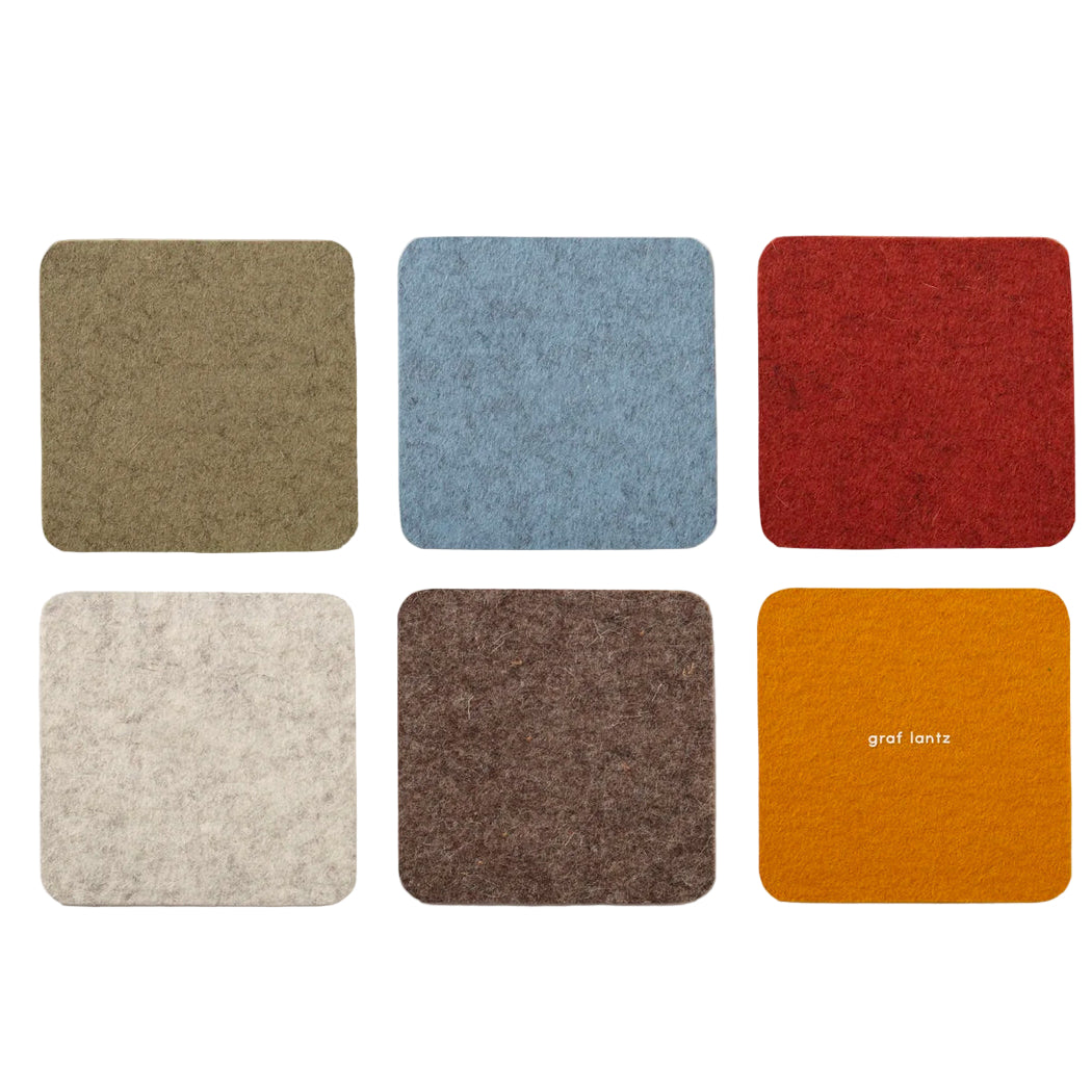 Bierfilzl Merino Square Coaster | Multi 6pc | Desert Sun