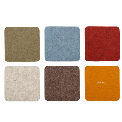 Bierfilzl Merino Square Coaster | Multi 6pc | Desert Sun