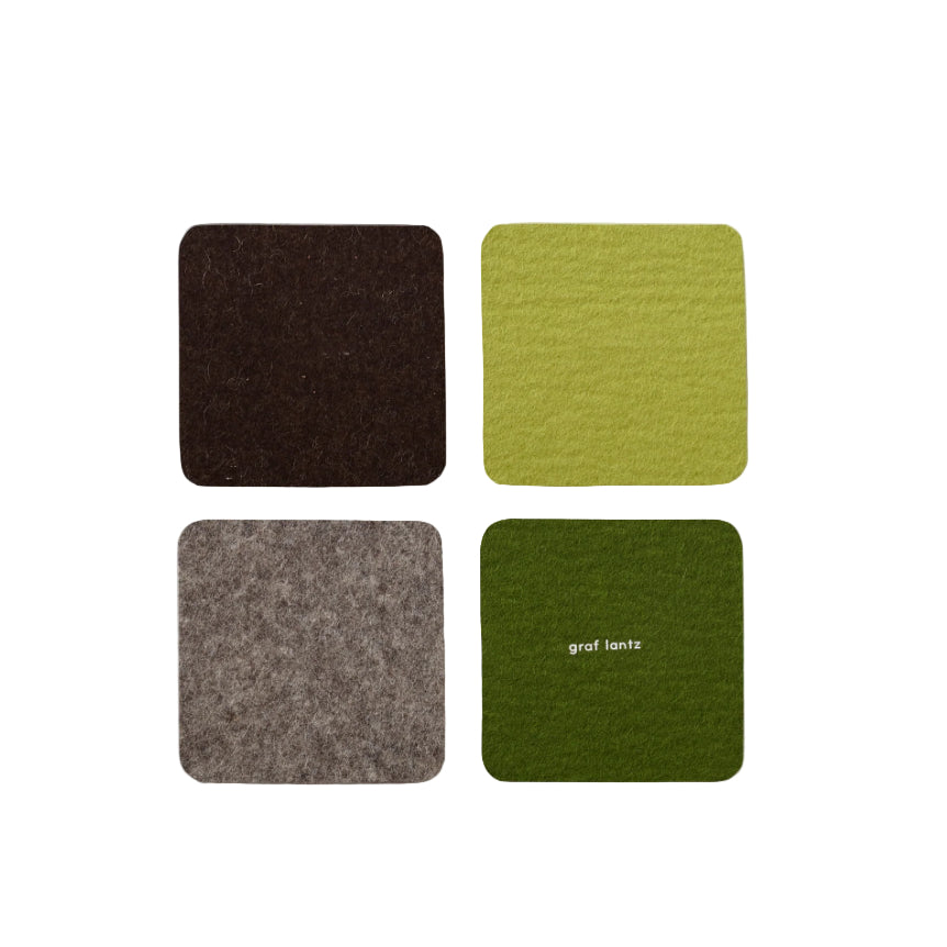 Bierfilzl Merino Square Coaster | Multi 4pc Forest