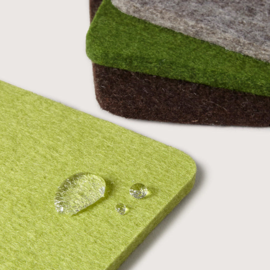 Bierfilzl Merino Square Coaster | Multi 4pc Forest