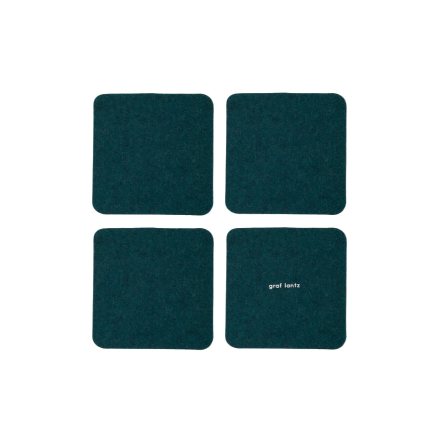 Bierfilzl Merino Square Coaster | Solid 4pc Kombu