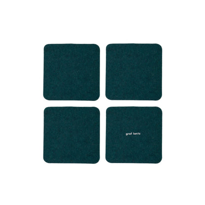 Bierfilzl Merino Square Coaster | Solid 4pc Kombu