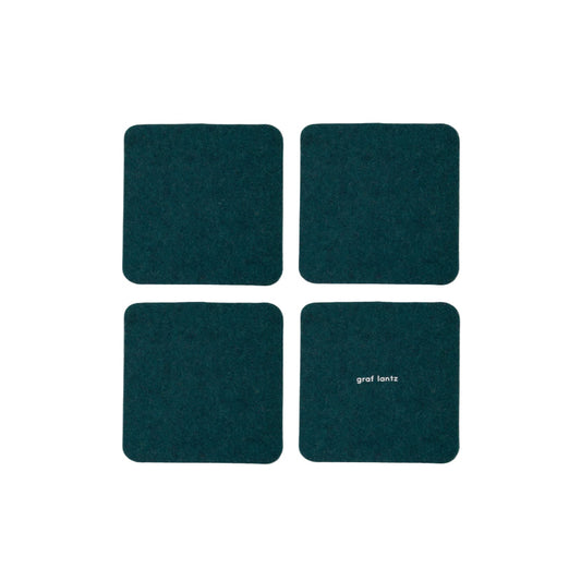 Bierfilzl Merino Square Coaster | Solid 4pc Kombu