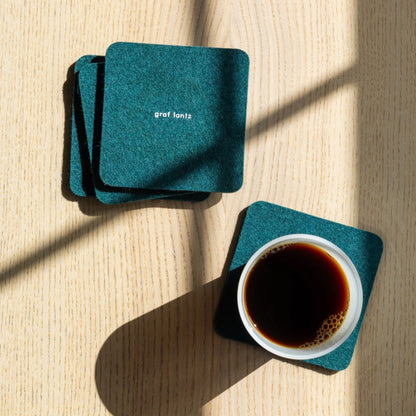 Bierfilzl Merino Square Coaster | Solid 4pc Kombu