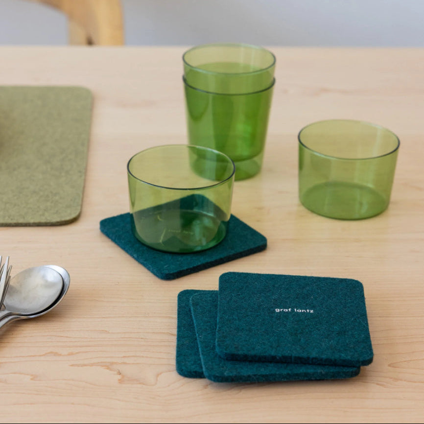 Bierfilzl Merino Square Coaster | Solid 4pc Kombu