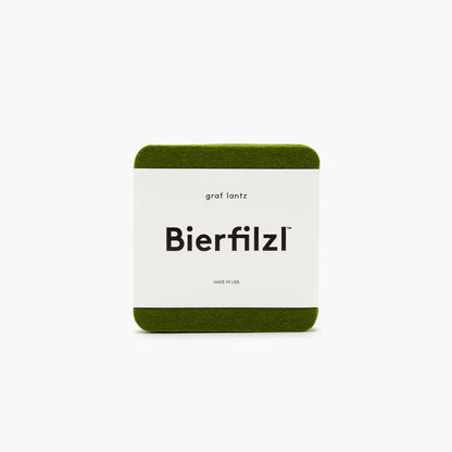 Bierfilzl Merino Square Coaster | Solid 4pc | Loden Green
