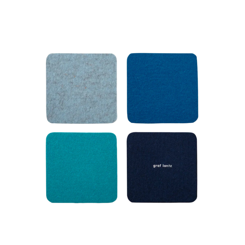 Bierfilzl Merino Square Coaster | Multi 4pc | Ocean