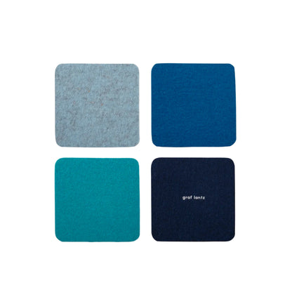 Bierfilzl Merino Square Coaster | Multi 4pc | Ocean