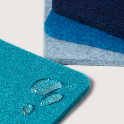 Bierfilzl Merino Square Coaster | Multi 4pc | Ocean