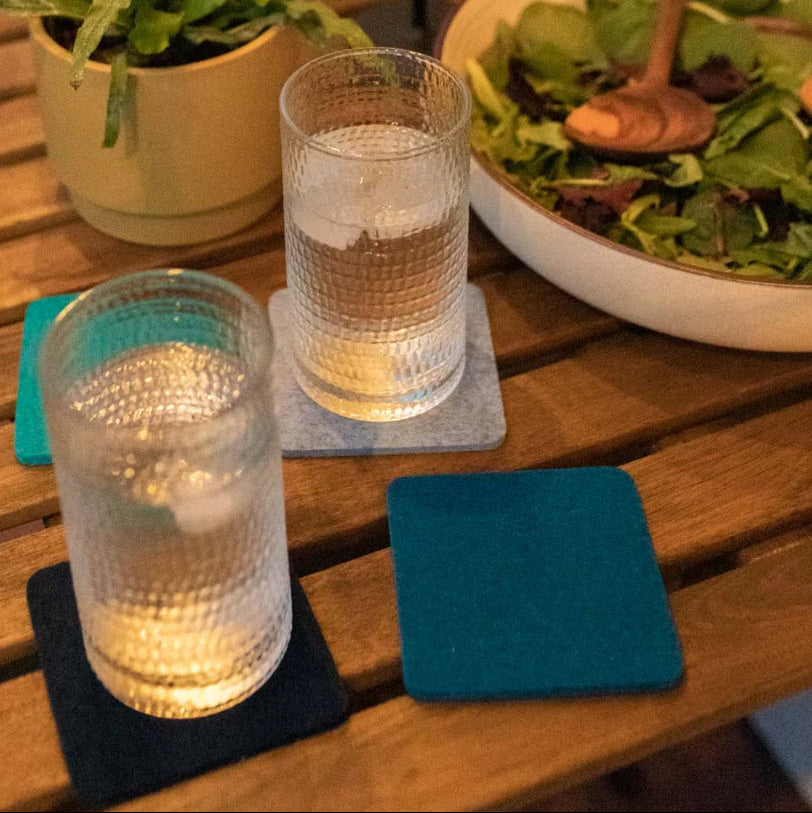 Bierfilzl Merino Square Coaster | Multi 4pc | Ocean