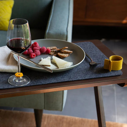 Graf Lantz Rectangle Charcoal Placemat on table