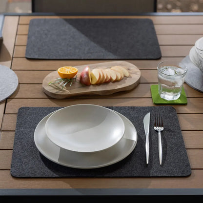 Graf Lantz Rectangle Charcoal Placemat on table