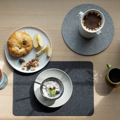 Graf Lantz Rectangle Charcoal Placemat on table