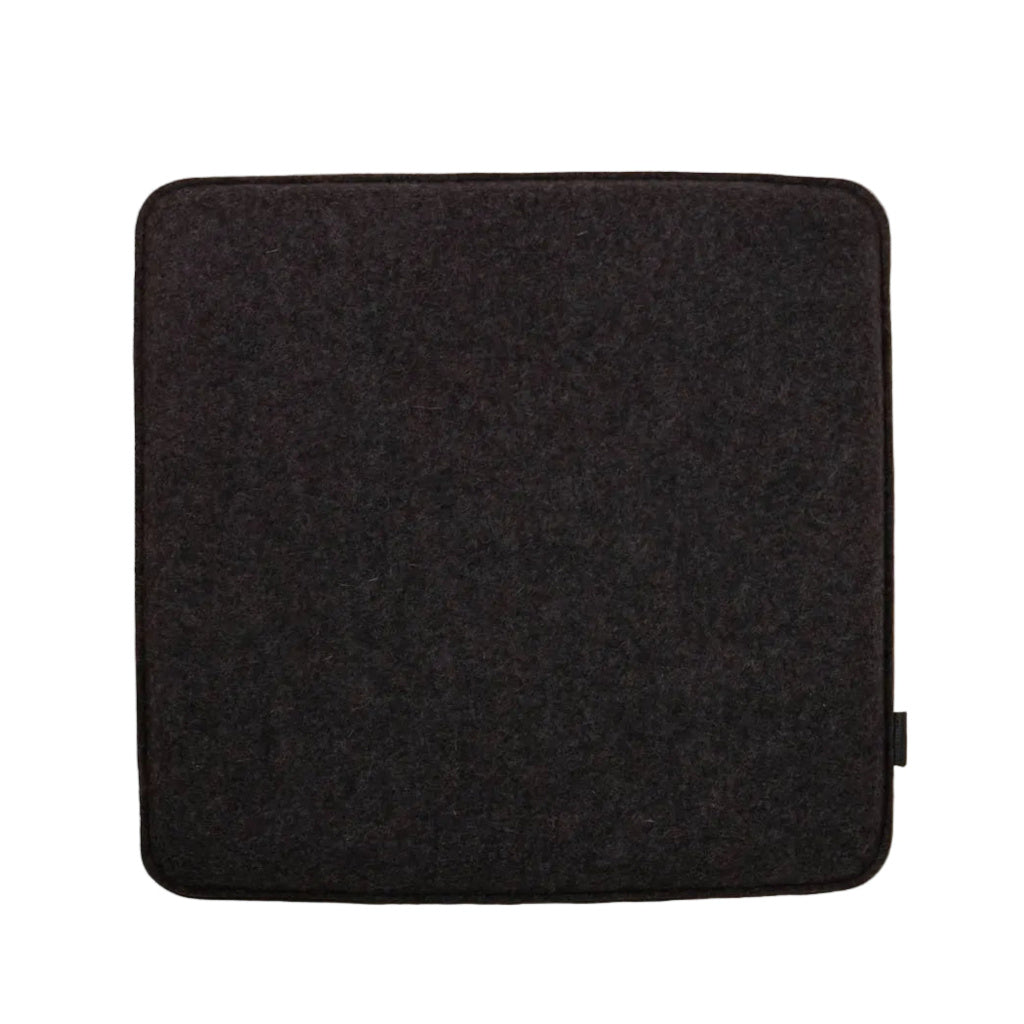 Graf Lantz Merino Square Seat Pad in Charcoal on a white background