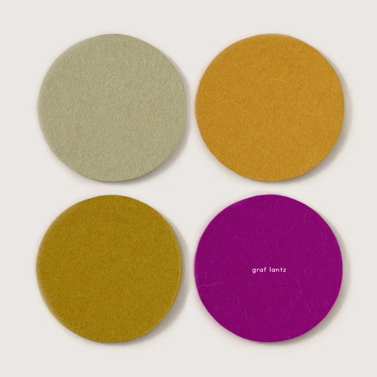 Bierfilzl Merino Round Coaster | Multi 4pc | Golden Hour