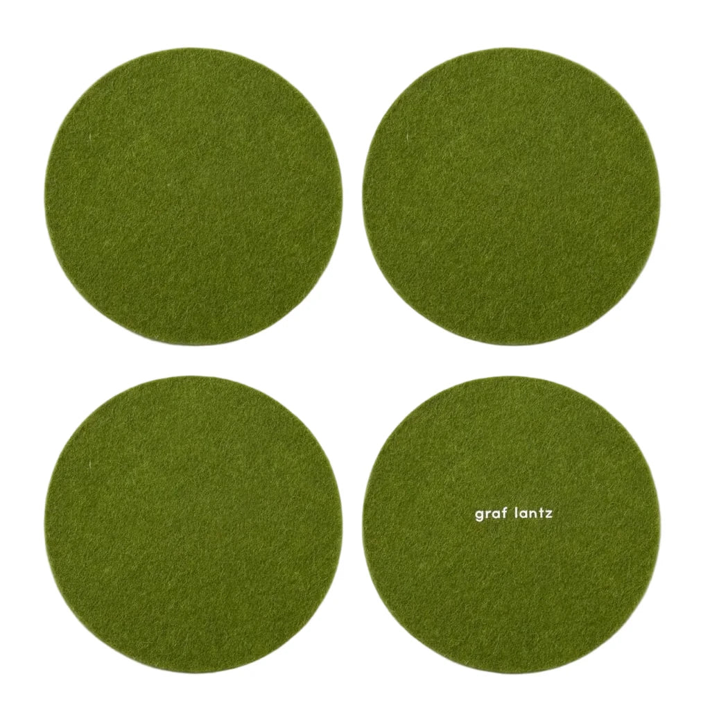 Bierfilzl Merino Coasters | Loden Green | 4pc