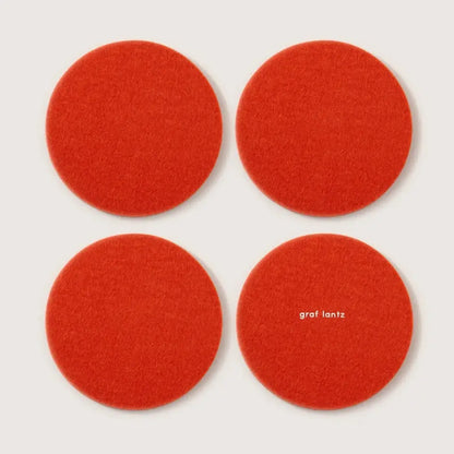 Bierfilzl Merino Round Coaster | Multi 4pc | Orange