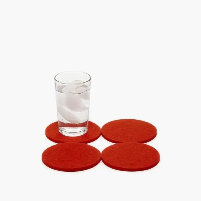 Bierfilzl Merino Round Coaster | Multi 4pc | Orange