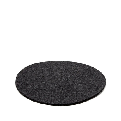 Graf Lantz Merino Wool Round Trivet in Charcoal on a white background