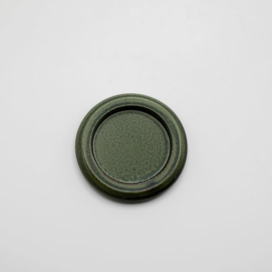 Hibi round incense tray in green