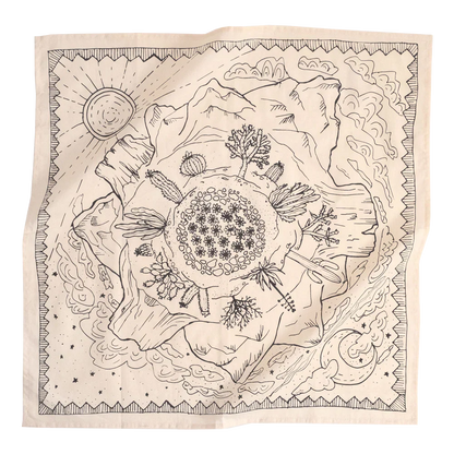 Handker Bandanas Original Bandana 22" in No. 068 Desert print, flat lay
