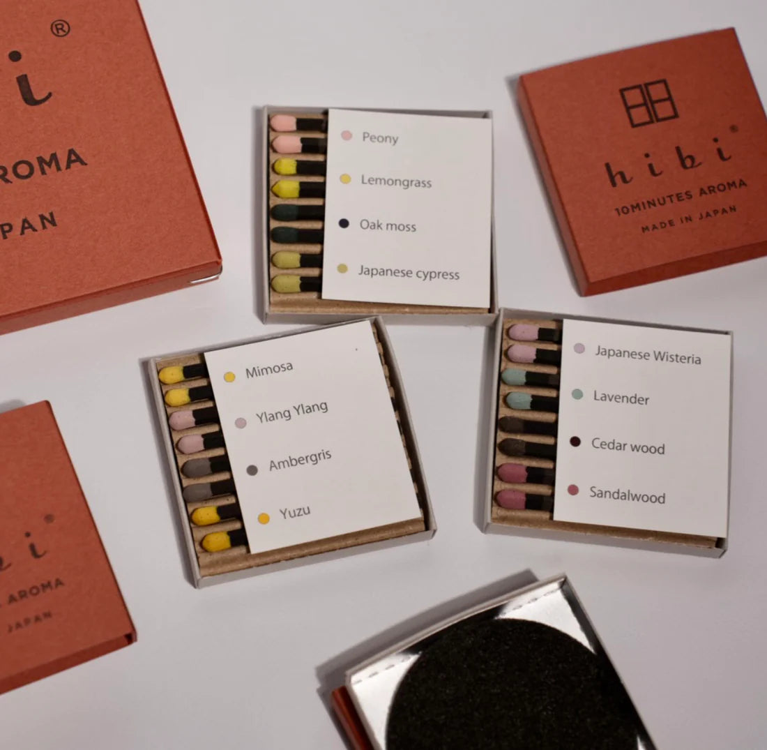 Hibi Special Edition Incense Matches | Gift Box of 12 Assorted Scents