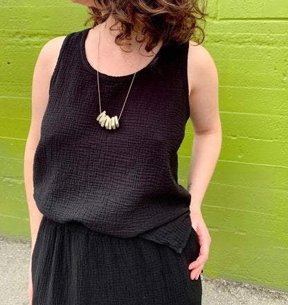 SS24 - It is Well L.A Organic Gauze Sleeveless Top in Black