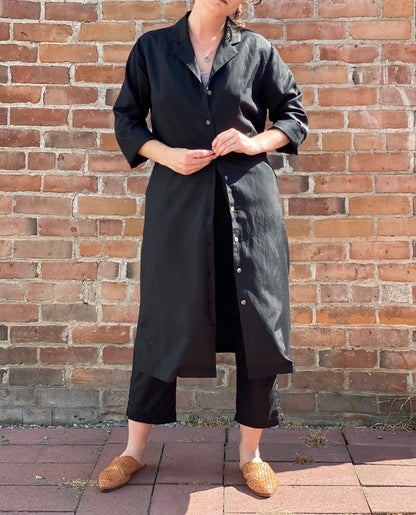 It is Well L.A Cupro Button-Down Dress in Black