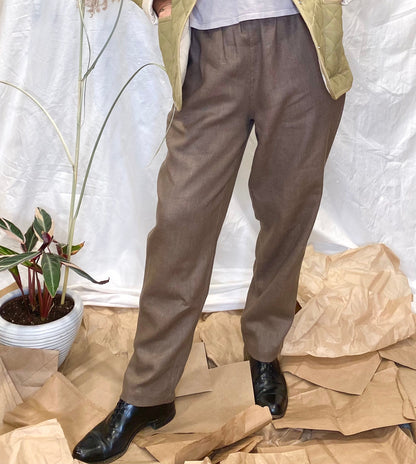 Seek Shelter Marie Pant in Mud handmade in vancouver  canada