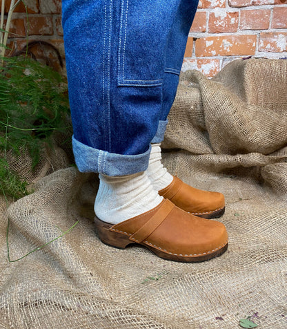 Lotta from Stockholm Classic Brown Nubuck Clogs on Brown Base