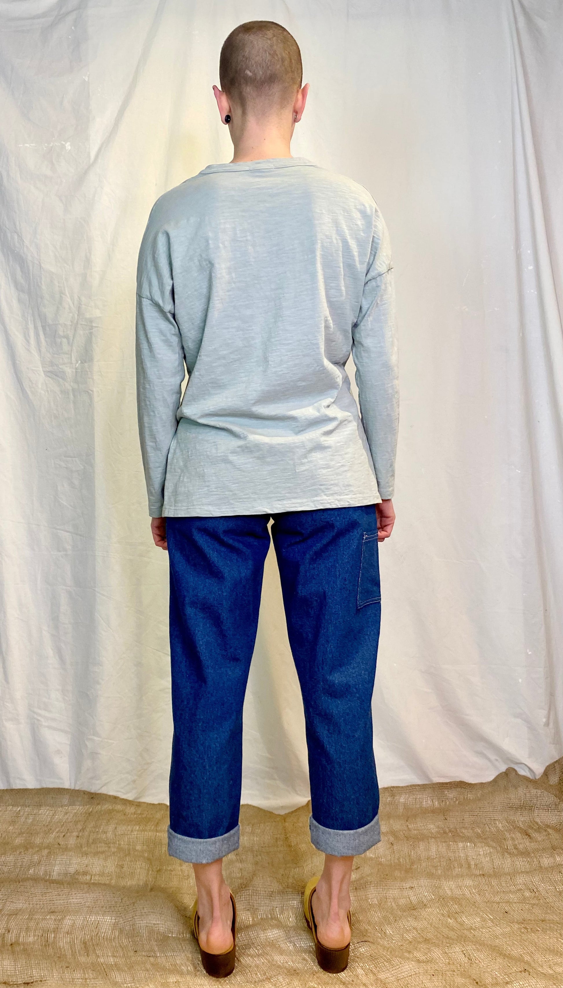 It Is Well L.A Henley Tee-Shirt in Misty Sage
