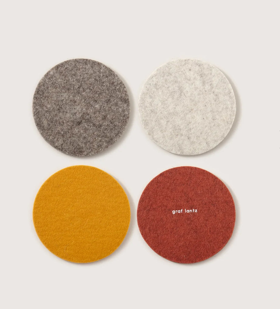 Bierfilzl | Merino Round Coaster | Multi 4pc Desert Sun