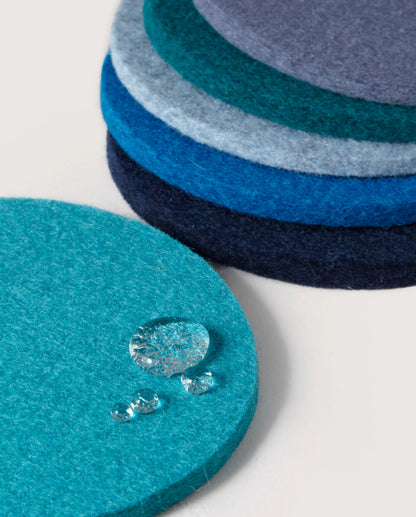 Graf Lantz | Merino Round Coaster | Multi 6pc Ocean