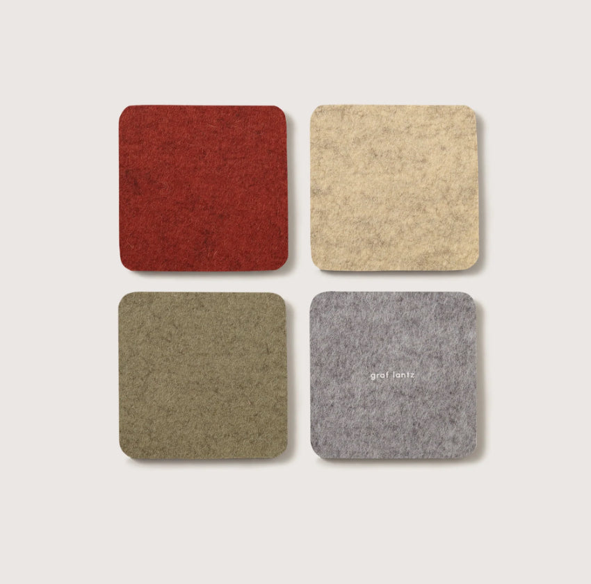 Bierfilzl | Merino Square Coaster | Multi 4pc Earth