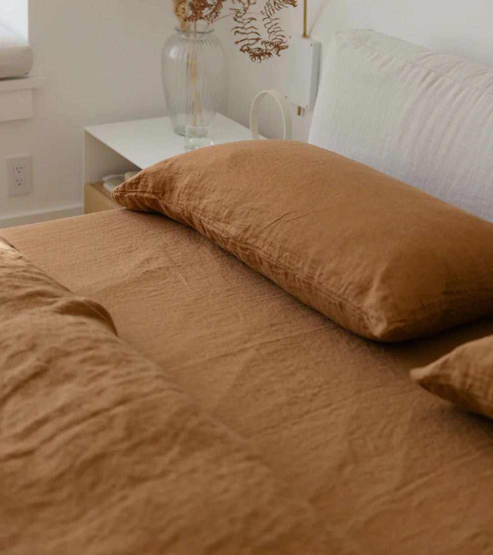 Sömn | Linen Pillow Case 2pc King | Cinnamon