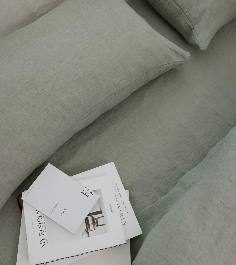 Sömn |Linen Pillow Case 2pc | Queen | Mineral Green