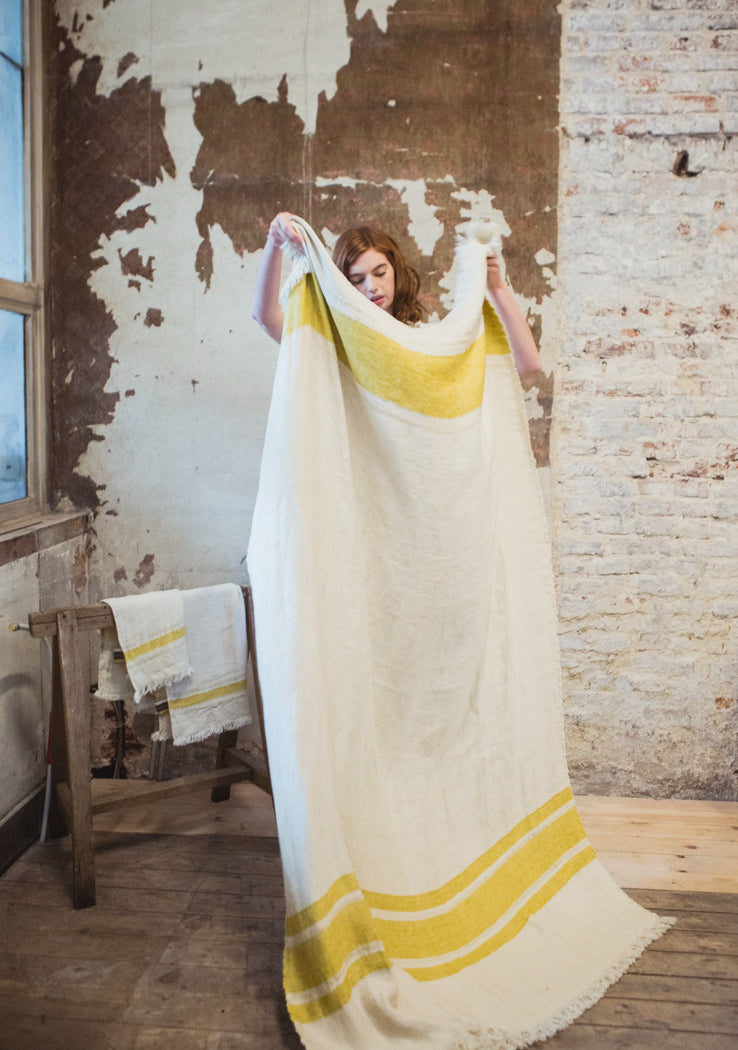 Libeco | Belgian Linen Fouta | Mustard Stripe