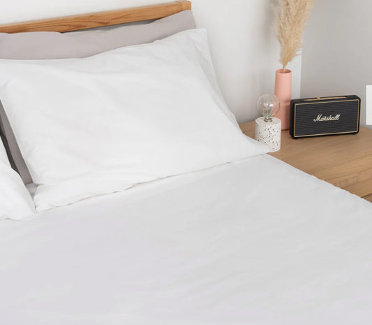Cool & Crisp Percale| Fitted Sheet & Pillowcase Set | White