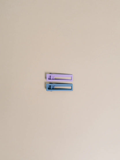 Lu Lu Hair Clips Set | Lilac + Blue