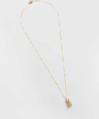 Teddy Charm Necklace in Gold