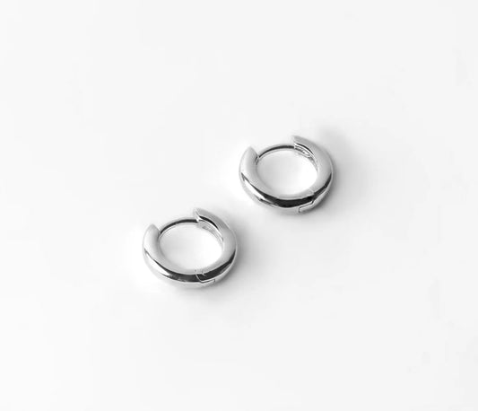 Huggie Hoops in Sterling Silver