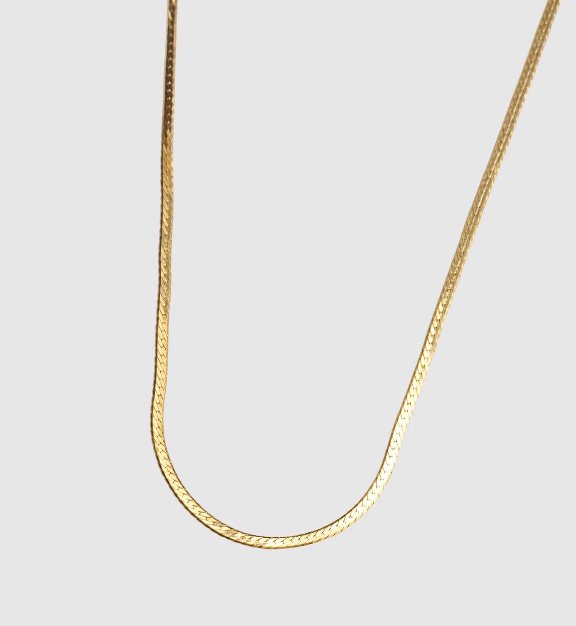 Herringbone Chain Necklace in Gold