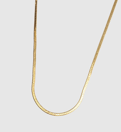 Herringbone Chain Necklace in Gold