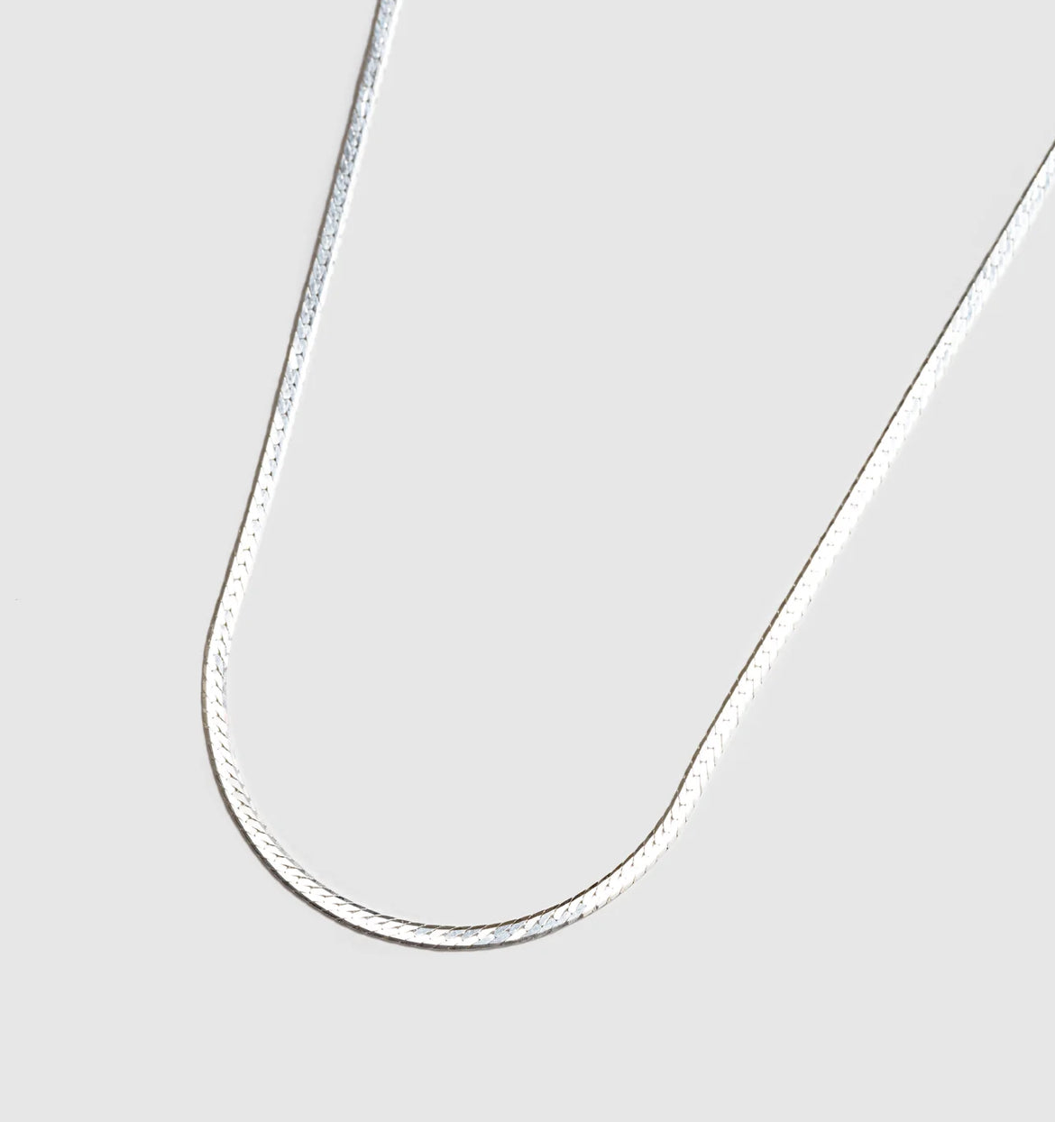 Herringbone Chain Necklace in Sterling Silver