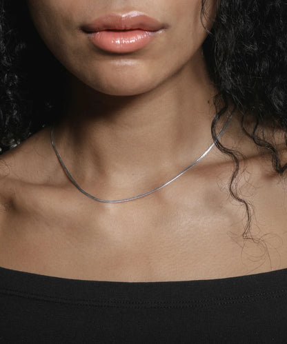 Herringbone Chain Necklace in Sterling Silver