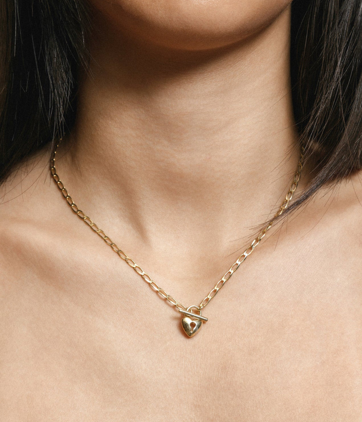 Heart Toggle Necklace in Gold