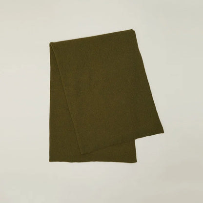 Wool Knit Throw Blanket | Olive