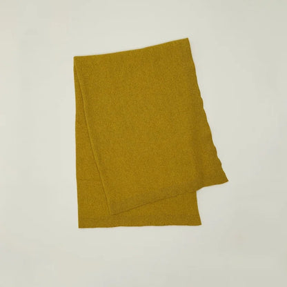 Wool Knit Throw Blanket | Mustard